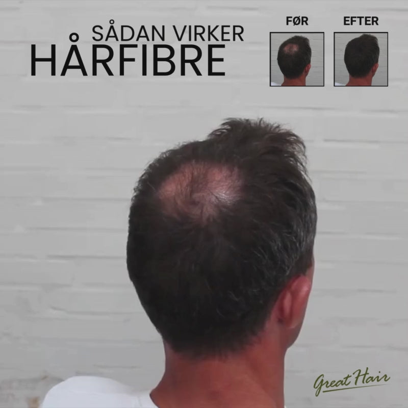 Påføring af Greathair Hårfibre 23 gram